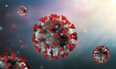 Coronavirus - Covid-19 Or SARS-CoV-2 In Liquid With High Details